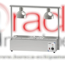 Stație dublă de menținut la cald cu Bain Marie și lampă cu infraroșu, Casselin - Img 3