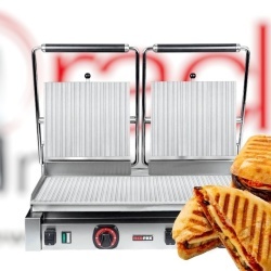 Toaster Panini cu mecanism prin apăsare pe plăci striate