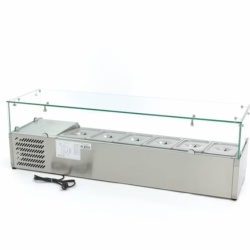 Vitrină frigorifică ingrediente 140 cm, 6xGN1/3, de banc salate, pizza, sandwich Maxima - Img 4