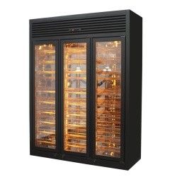 Vitrină frigorifică pentru vin, lemn negru 180x70x250 cm - Img 5