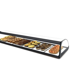 Vitrină neutră curbată iluminată LED, 840x380x170 mm, Sayl - Img 4