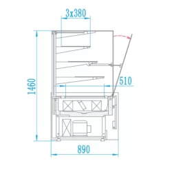Vitrină neutră de expunere 1390x890x1460 mm - Img 2