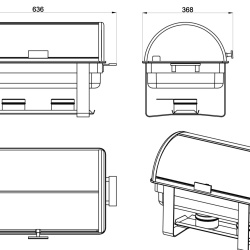 Chafing dish cu capac rabatabil, mic dejun Hotel, CD9801 Forcar - Img 2