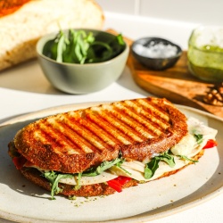 Contact grill panini sandwich XL striat/neted cu temporizator, Casselin - Img 3