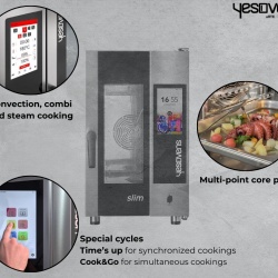 Cuptor electric convecție + abur EGO SLIM 6 GN 1/1, control touchscreen - Img 4