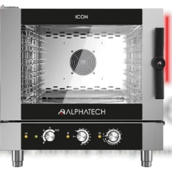Cuptor profesional Alphatech Icon electric, 5 tăvi GN 1/1 sau 5 tăvi 600x400 mm, umidificare directă