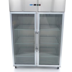 Dulap de congelare cu uși de sticlă, inox 1200 litri, cu roți, Maxima - Img 12