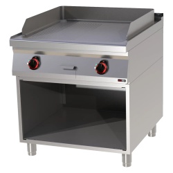 Fry top electric cu suprafata neteda/striata si suport deschis