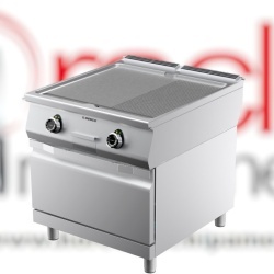 Grătar Grill electric cu placă 1/3 striată și 2/3 netedă cu suport deschis, Desco