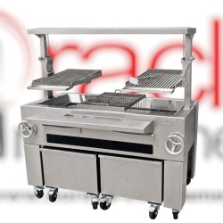 Grătar profesional Barbeque pentru Steak pe cărbuni, PIRA BBQ Combi Silver 150