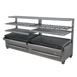 Grătar robata, shashlik sau frigărui, INOX 1570x410x780 mm, Pira ESP-160 COMPLET SILVER - Img 7