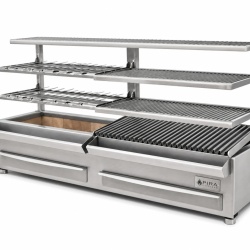 Grătar robata, shashlik sau frigărui, INOX 1570x410x780 mm, Pira ESP-160 COMPLET SILVER - Img 10