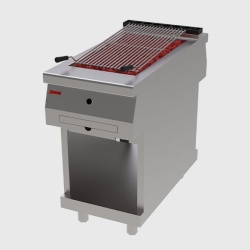 Grill cu rocă vulcanică cu două suprafețe independente, cu suport deschis - Img 2