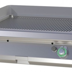 Grill dublu CROMAT pe gaz cu placă striată, de banc - Img 2