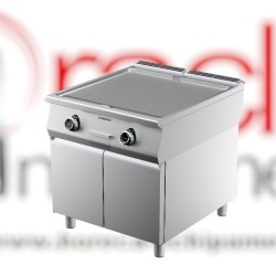 Grill dublu electric cu placă netedă cromată și dulap închis, Desco