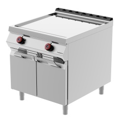 Grill dublu electric cu placă netedă cromată și dulap închis, Desco - Img 2