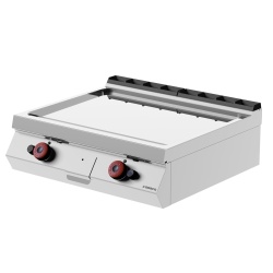 Grill dublu pe gaz cu placă netedă cromată, de banc Desco - Img 2