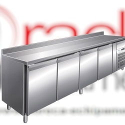 Masă frigorifică cu 4 uși și rebord, 2230x600x860 mm, Forcar
