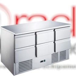 Masă frigorifică inox 368 Litri, cu 6 sertare, Hurakan