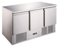 Masă frigorifică inox 553 Litri, cu 3 uși, Hurakan - Img 2
