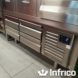 Masă rece, bază frigorifică pentru linia de gătit, 1600x700x650 mm Infrico - Img 3