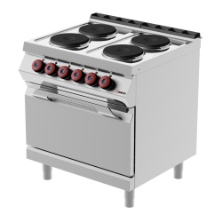 Mașină de gătit electrică cu 4 plite rotunde și cuptor, Desco Italia - Img 4