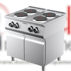 Mașină de gătit electrică cu 4 plite rotunde și dulap neutru, Desco Italia - Img 1