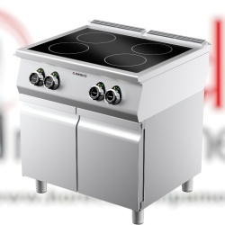 Mașină de gătit electrică cu plită vetroceramică, 4 zone de coacere și dulap neutru, Desco Italia
