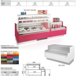 Tejghea pentru casă de marcat 1205x863 mm, patiserie, cofetărie sau brutărie Infrico - Img 2