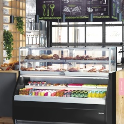 Vitrină caldă de expunere gastronomică 1330x1220 mm, supermarket, magazin Infrico - Img 6