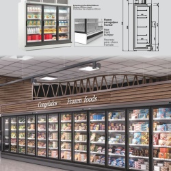 Vitrină de congelare mixtă cu uși 1562x2050 mm, de expunere magazin sau supermarket, Infrico - Img 5