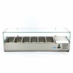 Vitrină frigorifică ingrediente 140 cm, 6xGN1/3, de banc salate, pizza, sandwich Maxima - Img 5