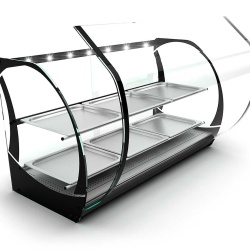 Vitrină neutră cu geam curbat 1100x510x635 mm, Sayl - Img 3