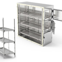 Cameră frigorifică mortuară cu 3 locuri, modulară 2560x1060x1800 mm, Interior/Exterior Lăcuit - Img 3