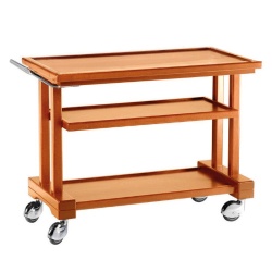 Cărucior lemn pentru servire 3 rafturi, 115x55 cm, Forcar - Img 2