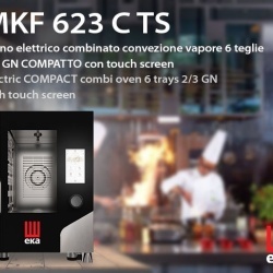Cuptor electric combisteamer 6 tăvi GN2/3 touchscreen, compact Millenial Eka Italia - Img 10