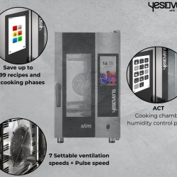 Cuptor electric convecție + abur EGO SLIM 6 GN 1/1, control touchscreen - Img 5
