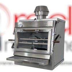 Cuptor pentru steak pe cărbuni cu suport, hotă și grill Pira 80 XXL Silver ED - Img 2