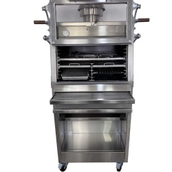 Cuptor pentru steak pe cărbuni cu suport, hotă și grill Pira 80 XXL Silver ED - Img 12