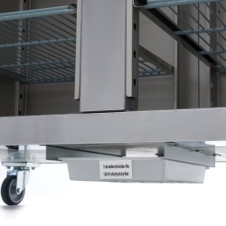Dulap de congelare cu uși de sticlă, inox 1200 litri, cu roți, Maxima - Img 3