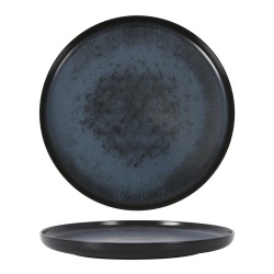 Farfurie neagră rotundă 27x3 cm, set de 6 bucăți, Nordik - Img 2