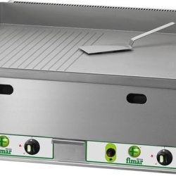 Fry top pe gaz cu suprafață cromată netedă/striată, 650x480 mm, Fimar - Img 3