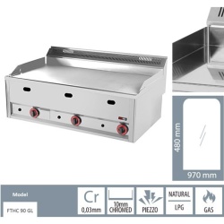 Gratar Fry-top gaz cromat neted 480×970 mm - Img 3