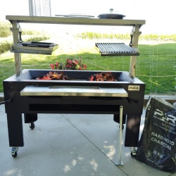 Grătar profesional Barbeque pentru Steak pe cărbuni, 1450x820x970 mm - Img 3