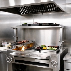 Grătar profesional Barbeque pentru Steak pe cărbuni, PIRA BBQ Combi Silver 150 - Img 7