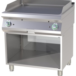 Grill dublu CROMAT pe gaz cu placa neteda, pe suport deschis