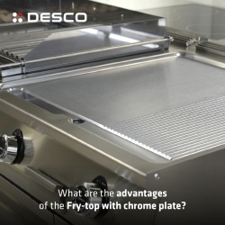 Grill dublu electric cu placă netedă cromată și dulap închis, Desco - Img 3