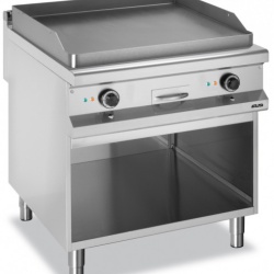 Grill electric cu suprafata neteda, compartiment inferior neutru deschis