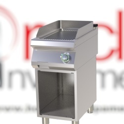 Grill simplu electric CROMAT cu placă striată, pe suport deschis
