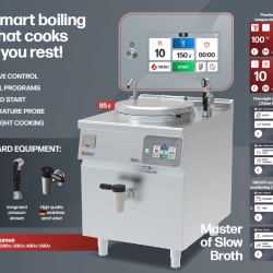 Marmită electrică pătrată T.KE-500, 500 litri, 42kW, touchscreen 7'', încălzire indirectă cu abur, TALENT Gastro-Haal - Img 3